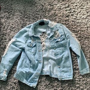 distressed jean jacket